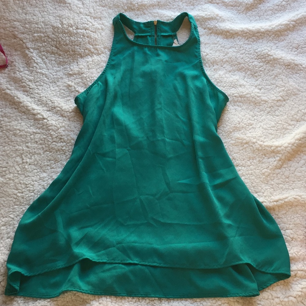 Teal flowy tank